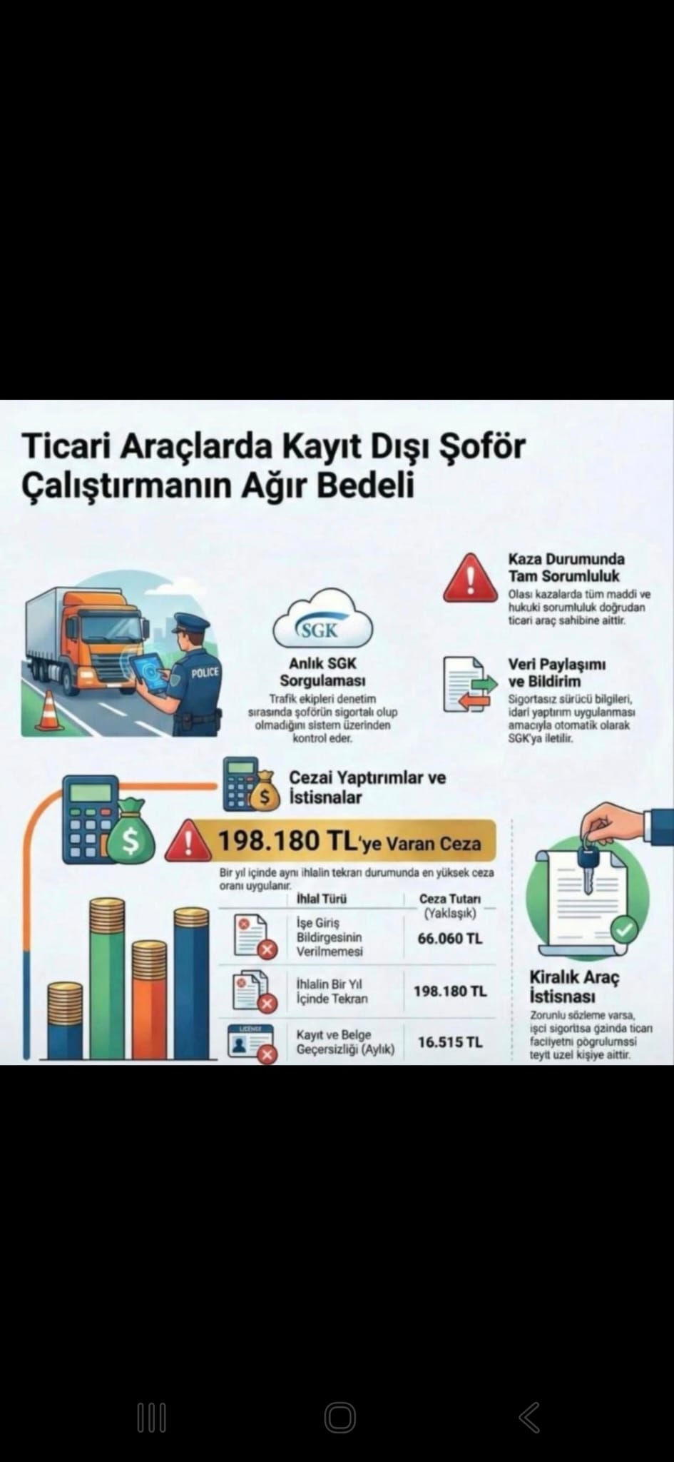 Ticari araçlara SGK ile EGM'den sıkı denetim: Sigortasız şoför çalıştırana ağır cezalar yolda