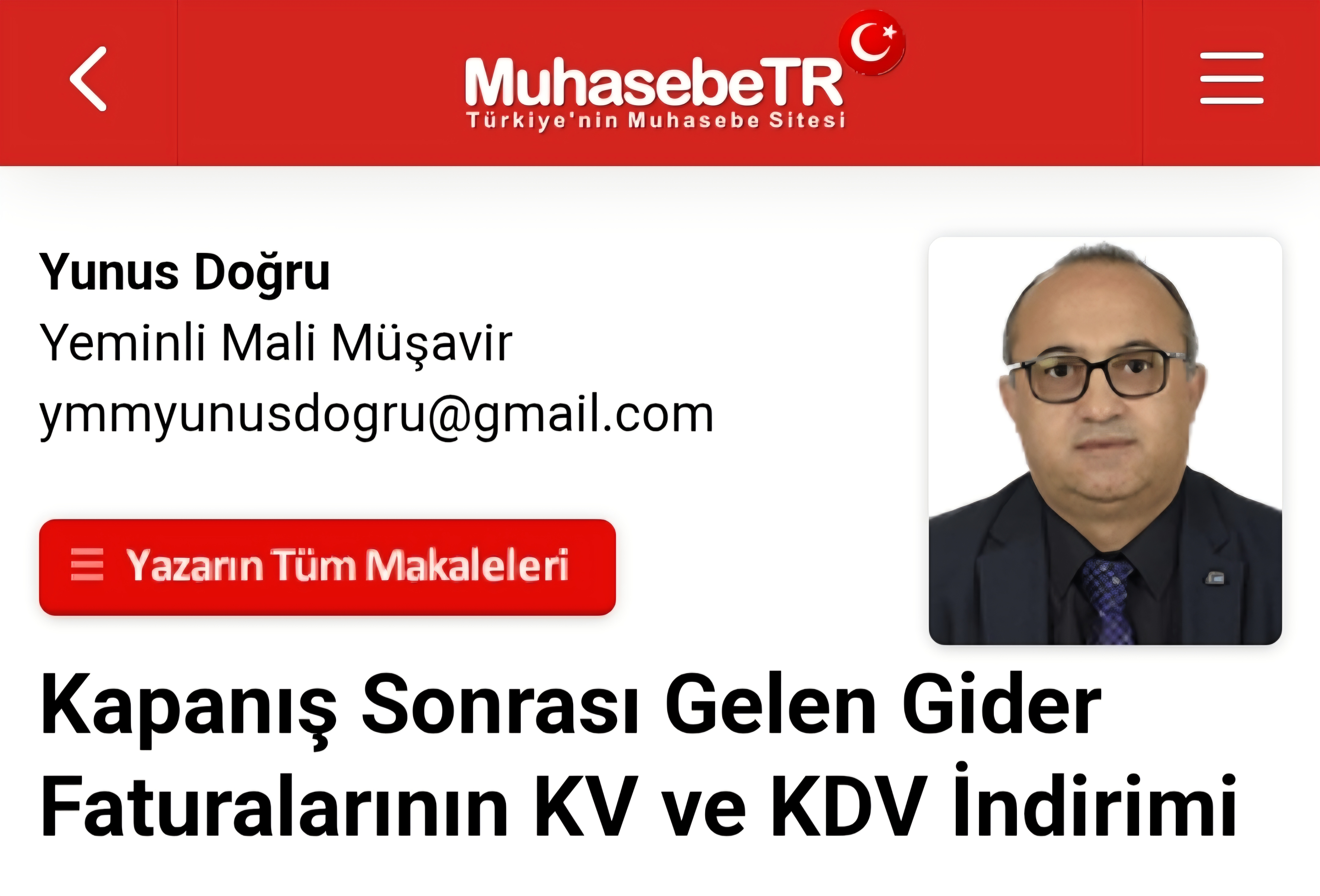Kapanış sonrası gelen gider faturalarının KV ve KDV indirimi