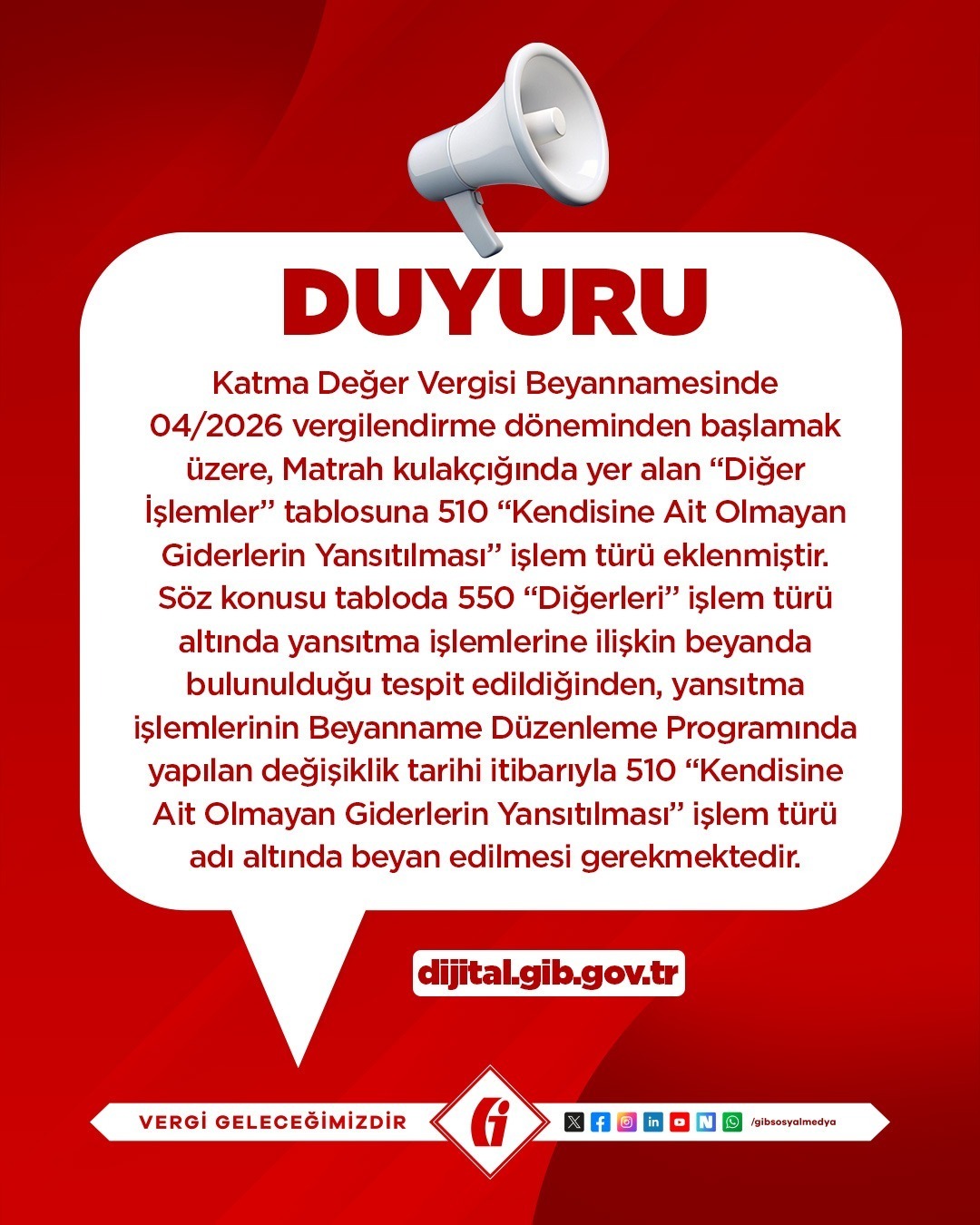 Katma Değer Vergisi Beyannamesinde Değişiklik