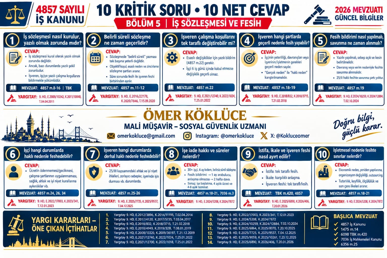 10 Kritik Soru & 10 Net Cevap