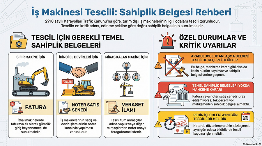 İş Makinesi Tescili-Sahiplik Belgesi Rehberi